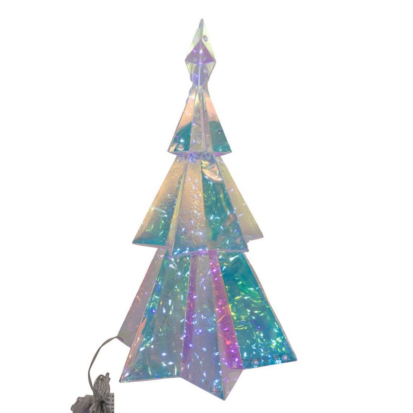 15-Inch Battery-Operated Lighted Magical Iridescence Holographic Tabletop Christmas Tree