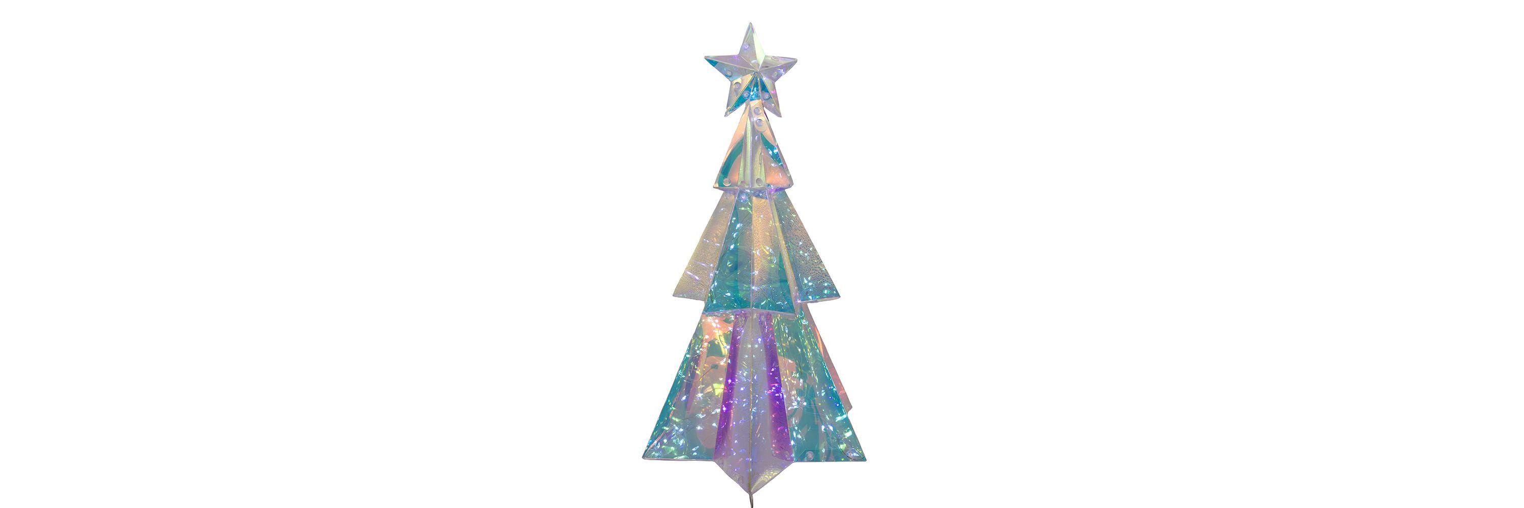 15-Inch Battery-Operated Lighted Magical Iridescence Holographic Tabletop Christmas Tree