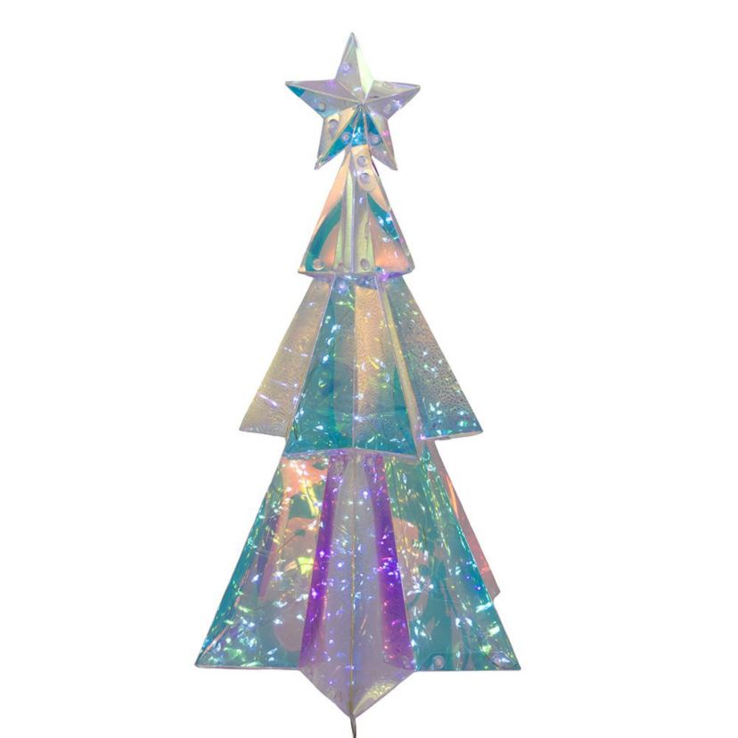 15-Inch Battery-Operated Lighted Magical Iridescence Holographic Tabletop Christmas Tree
