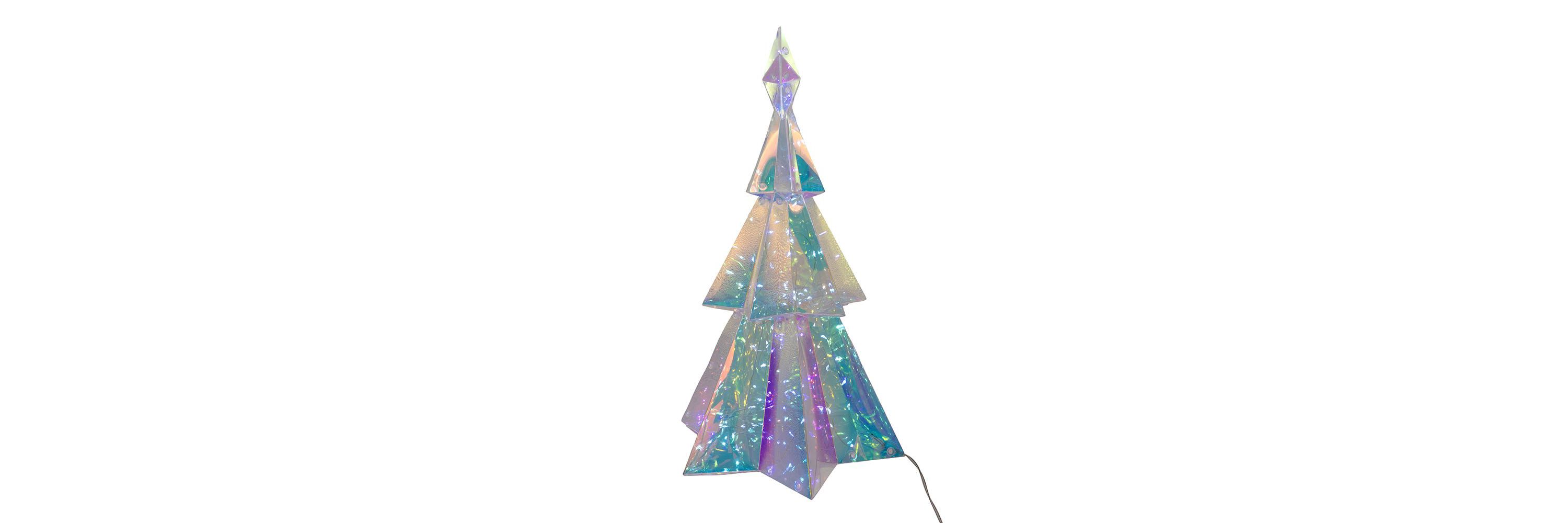 15-Inch Battery-Operated Lighted Magical Iridescence Holographic Tabletop Christmas Tree