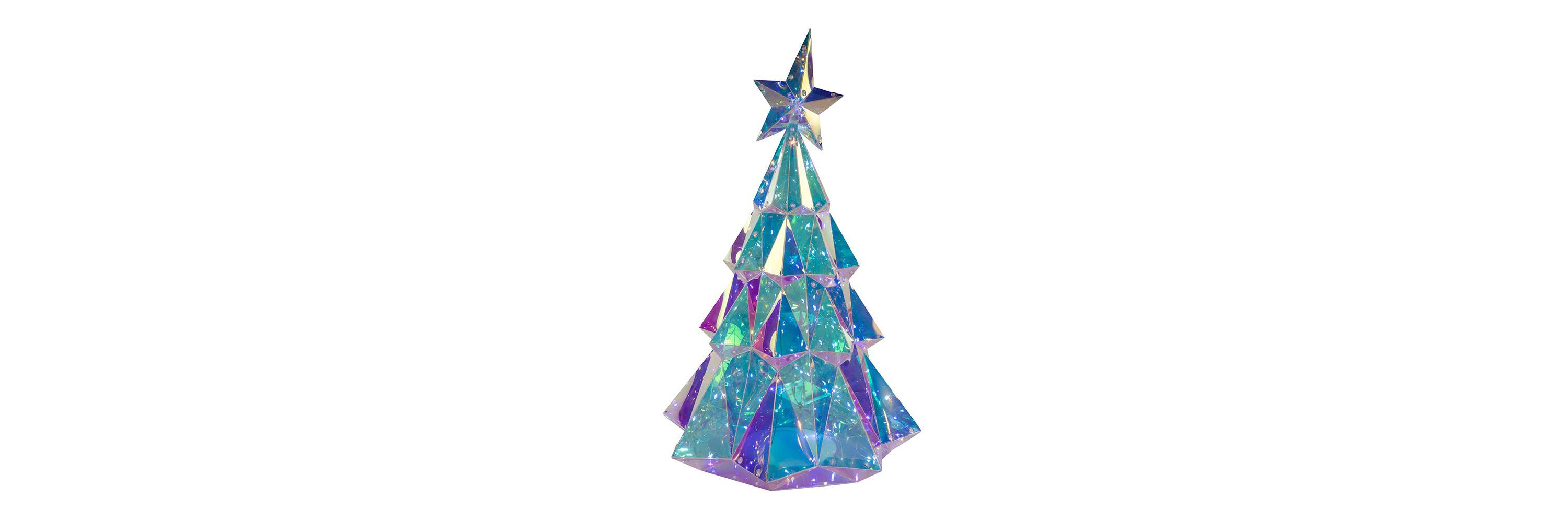 Kurt Adler 20-Inch Pre-Lit Multifunction 200 Cool White Fairy LED Holographic Christmas Tree