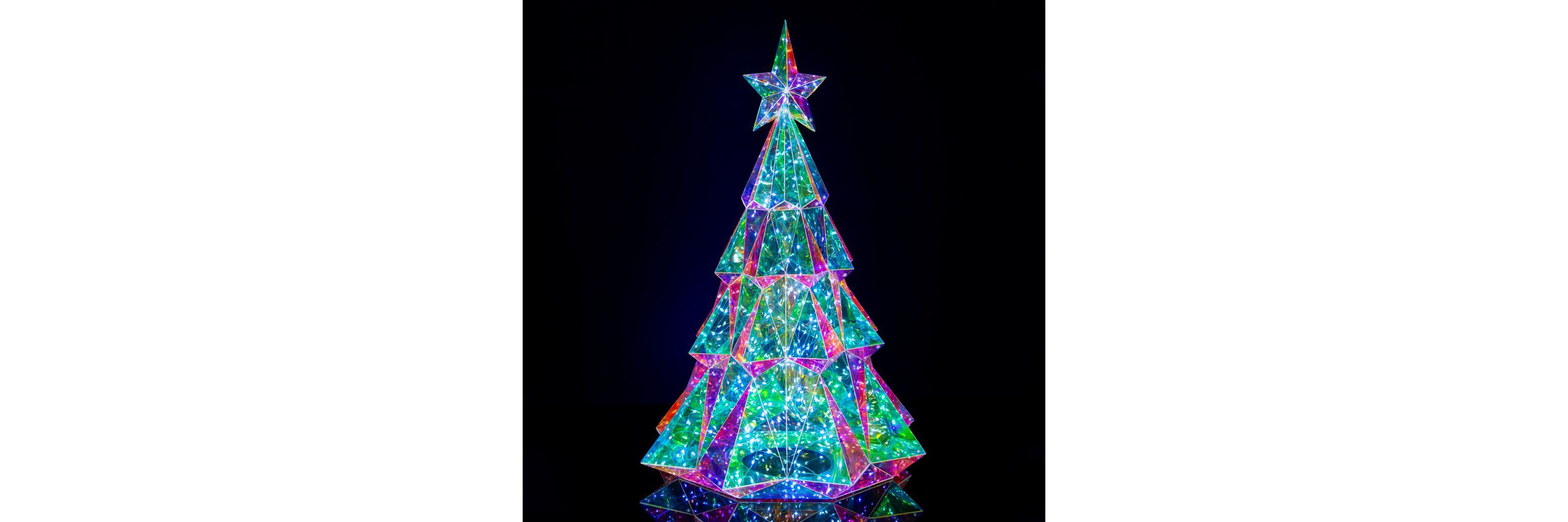 Kurt Adler 20-Inch Pre-Lit Multifunction 200 Cool White Fairy LED Holographic Christmas Tree