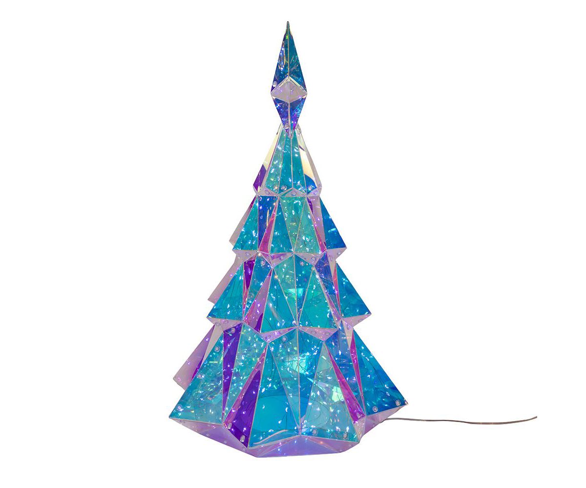 Kurt Adler 20-Inch Pre-Lit Multifunction 200 Cool White Fairy LED Holographic Christmas Tree