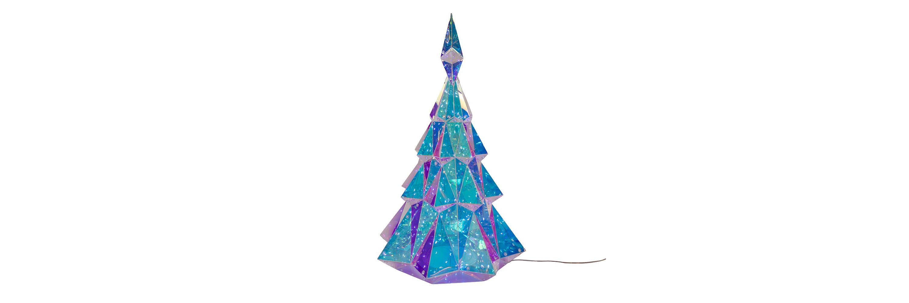 Kurt Adler 20-Inch Pre-Lit Multifunction 200 Cool White Fairy LED Holographic Christmas Tree