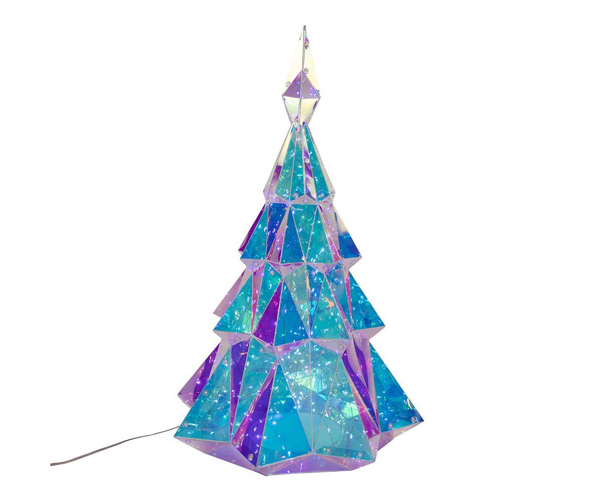 Kurt Adler 20-Inch Pre-Lit Multifunction 200 Cool White Fairy LED Holographic Christmas Tree