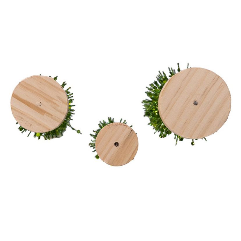 Green Glittered Miniature Tree Set
