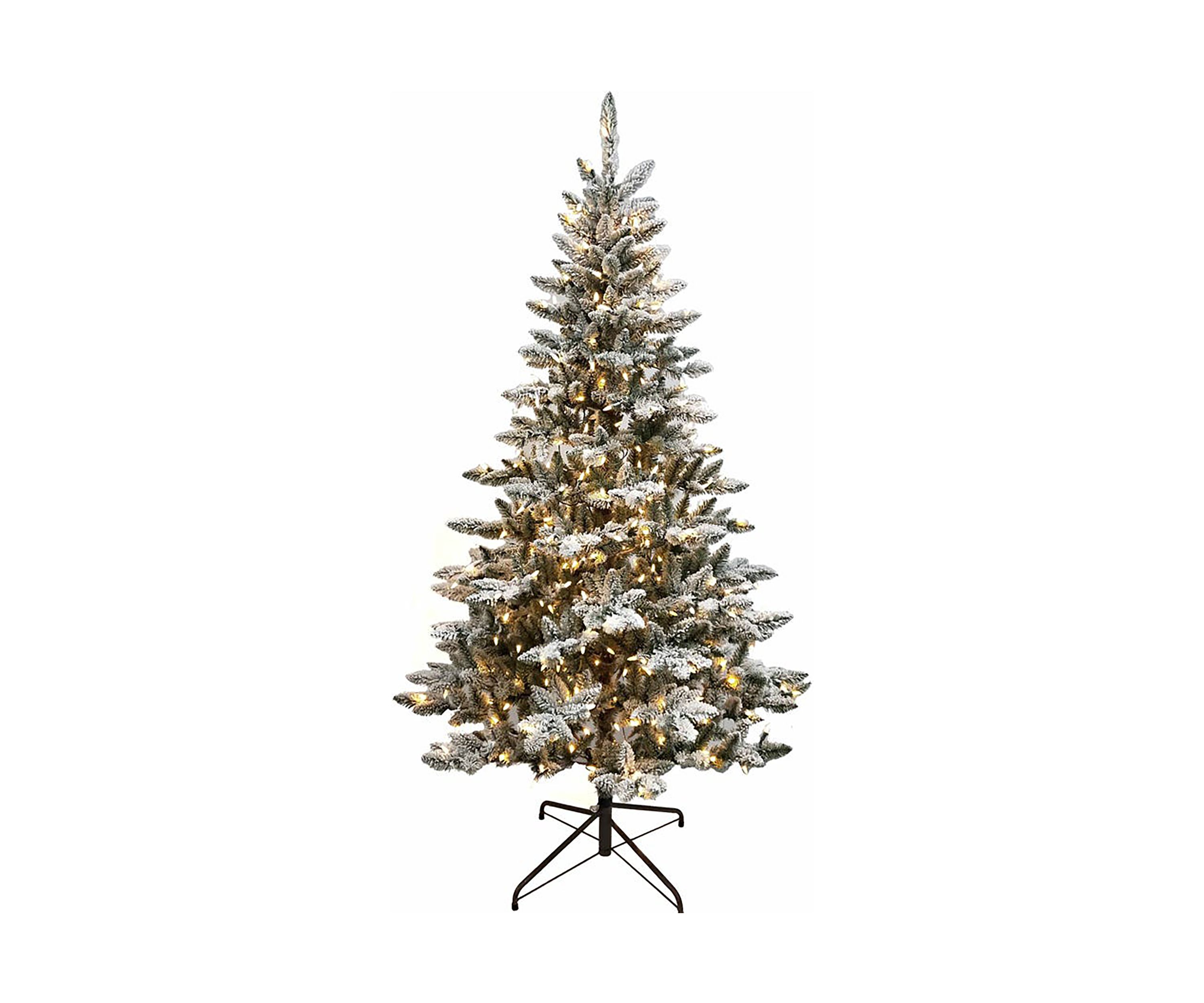 6 Pre Lit Warm White LED Snow Pine Tree