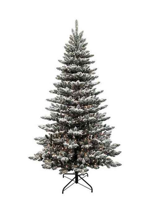 7.5-Foot Pre-Lit Clear Incandescent Snow Pine Tree