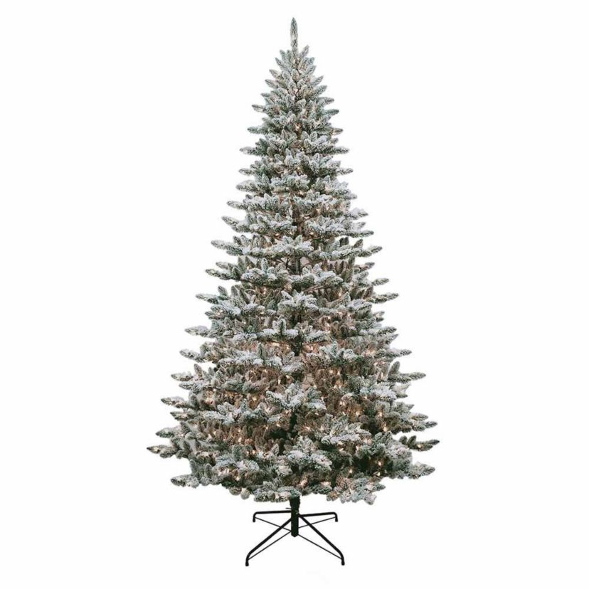 9-Foot Pre-Lit Snow Pine Tree