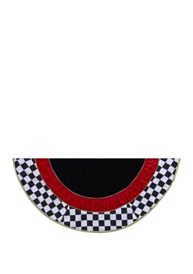 52-Inch Black and White Checkered Tree Skirt