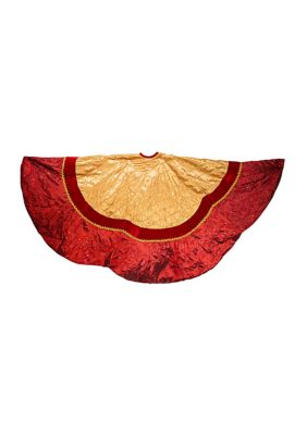 Kurt S. Adler 72 in Red and Gold Criss-Cross Scallop Treeskirt