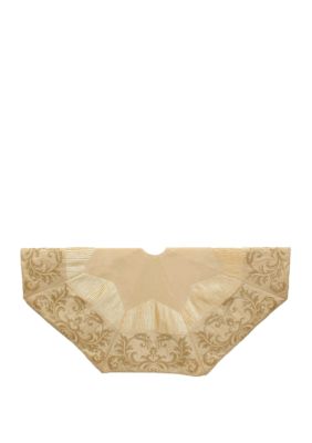 Kurt S. Adler 50 in Gold and Ivory Sequin Tree Skirt, 40 in