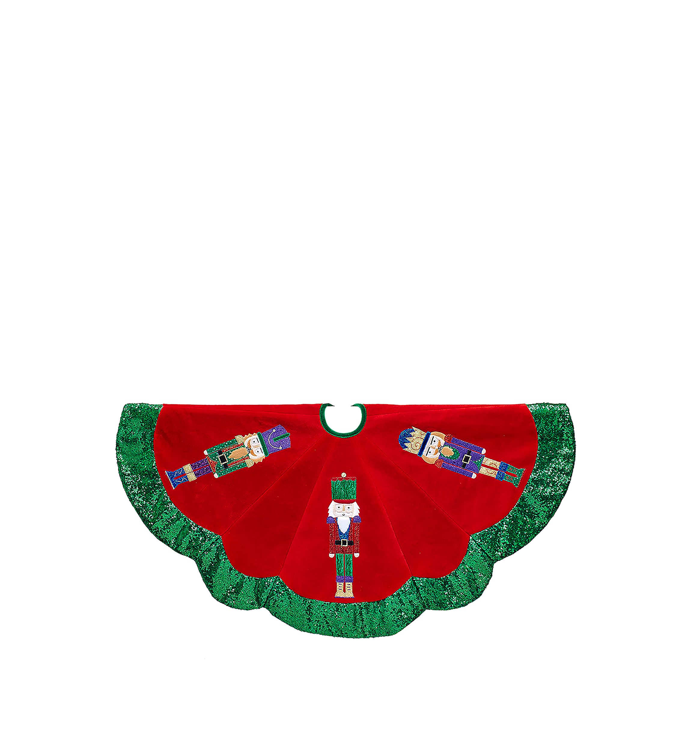 Velvet with Nutcracker Design Tree Skirt