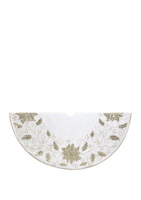 Kurt S. Adler 54 Inch Ivory Holly Tree Skirt
