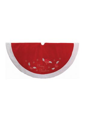 Kurt S. Adler Velvet Merry Christmas Appliqué Tree Skirt, 72 in