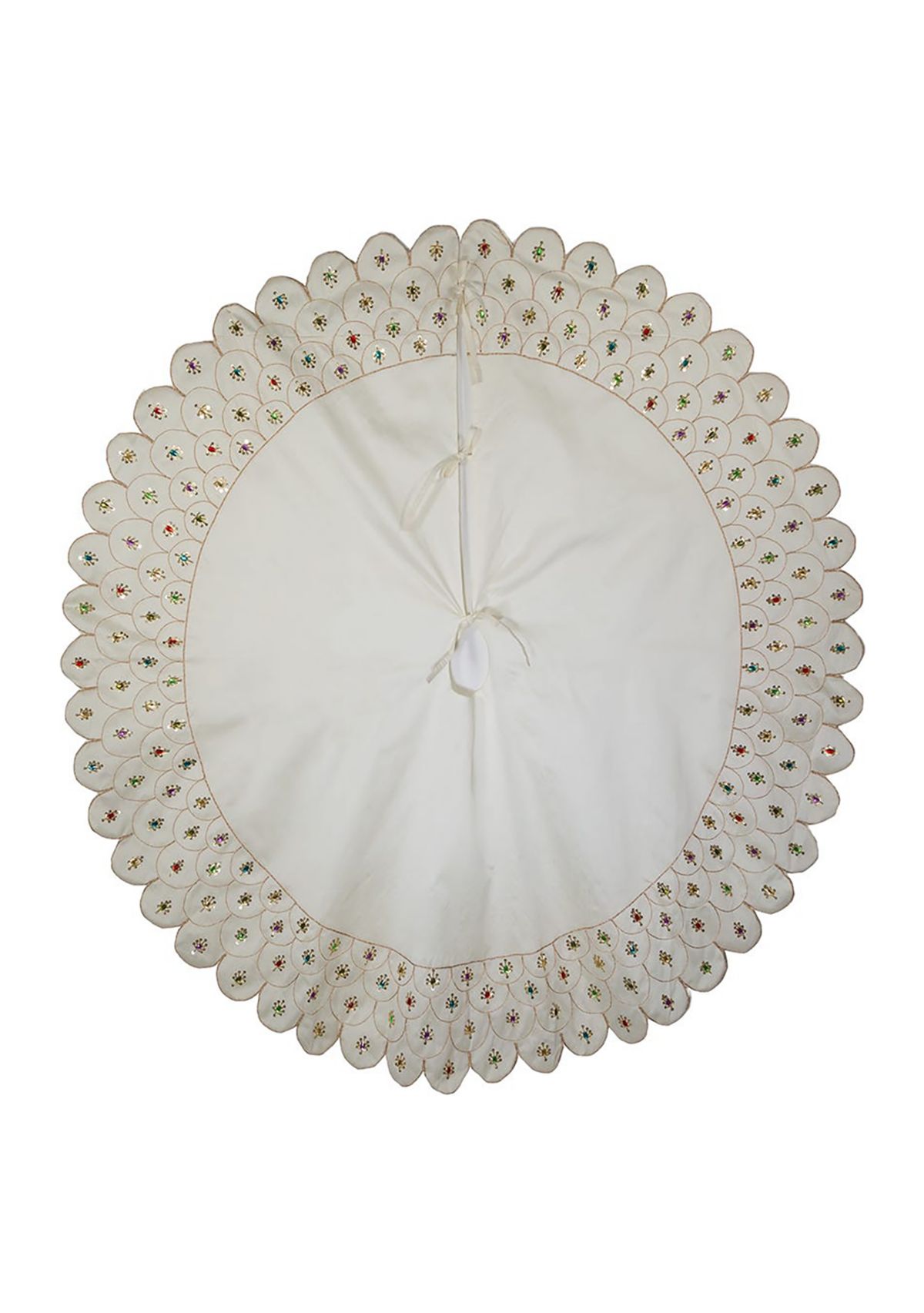 Ivory Embossed Tree Skirt