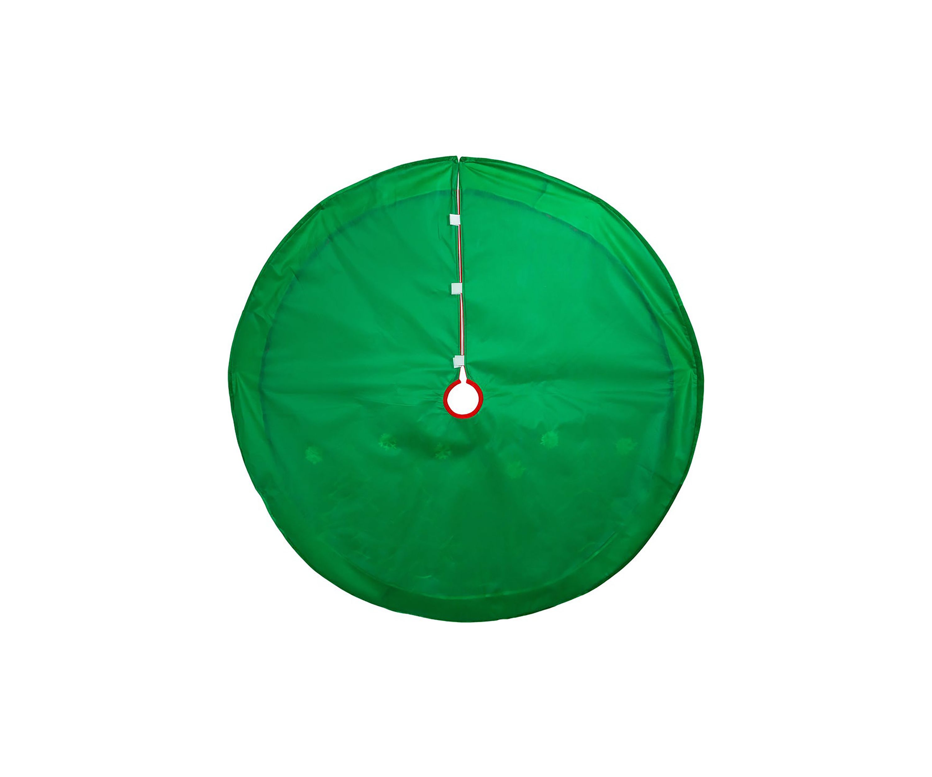 48-Inch Red Velvet with Green Trees Tree Skirt