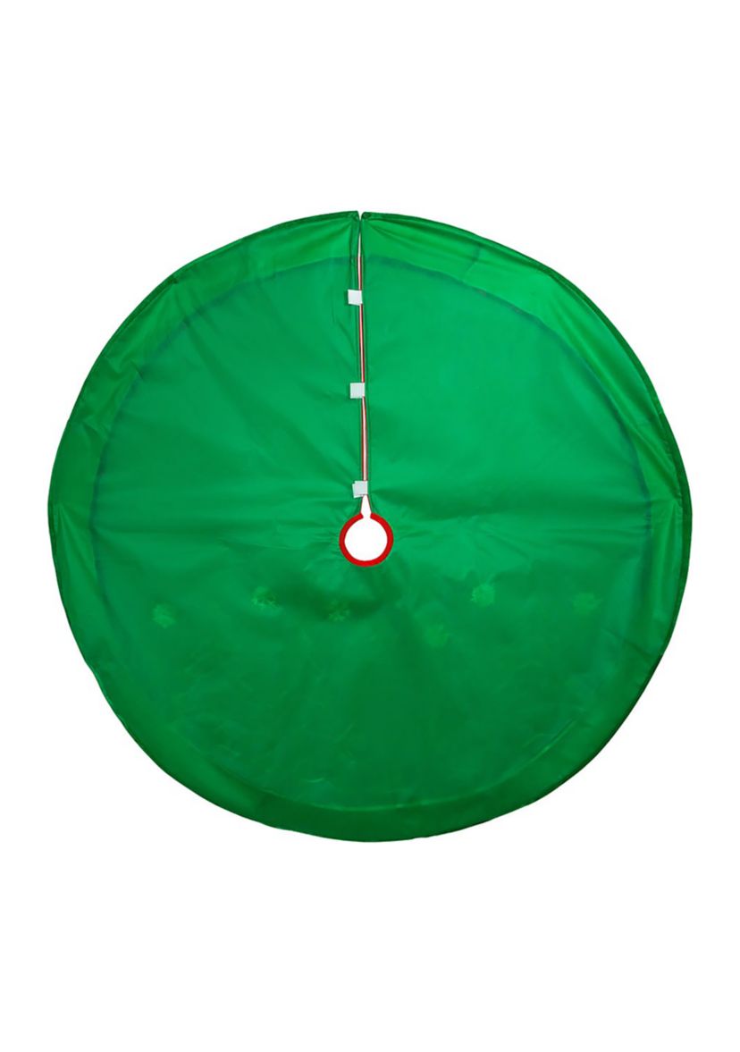 48-Inch Red Velvet with Green Trees Tree Skirt