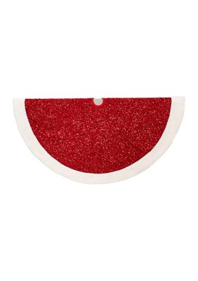 54-Inch Red Sequins with White Border Tree Skirt