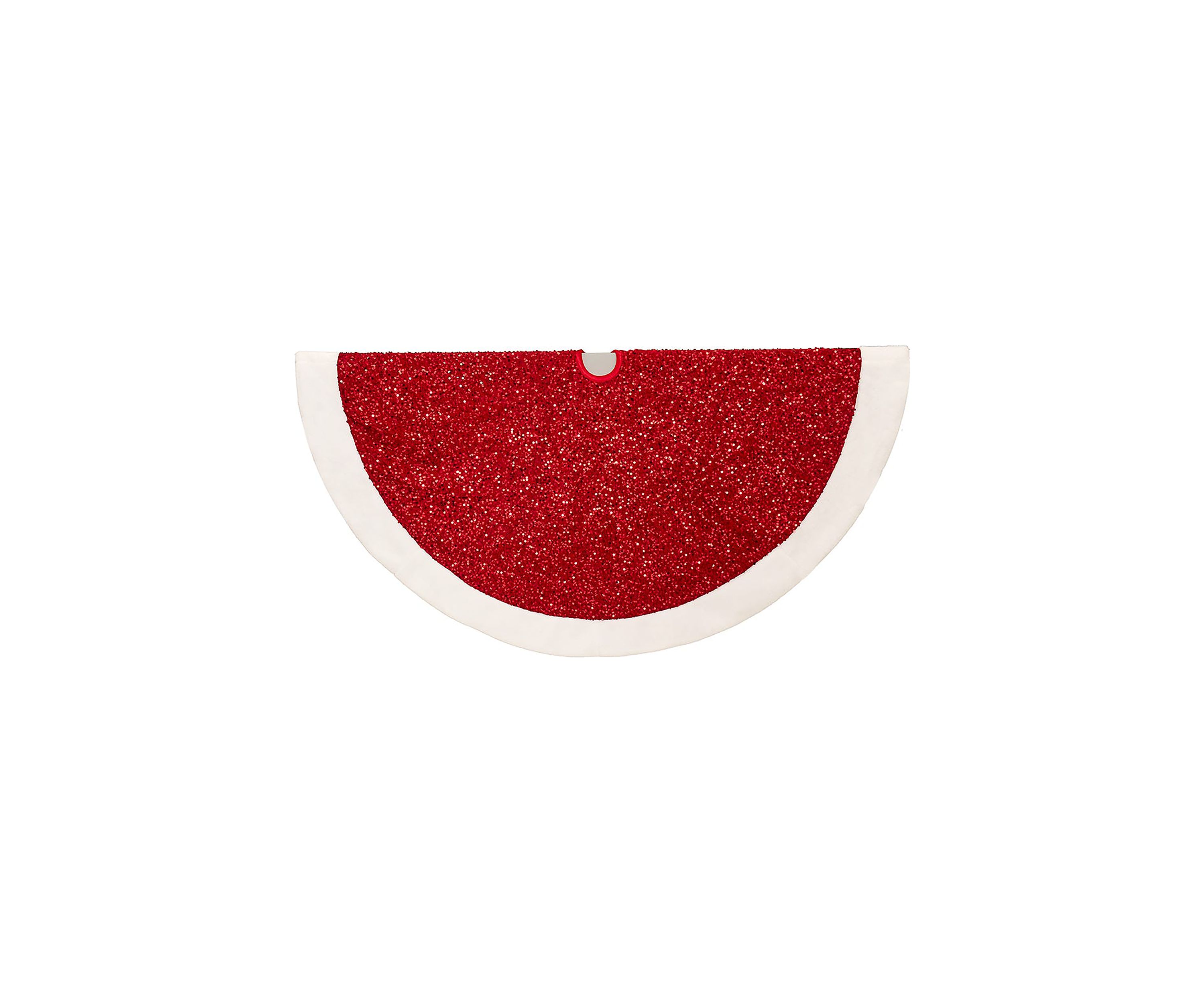 54-Inch Red Sequins with White Border Tree Skirt
