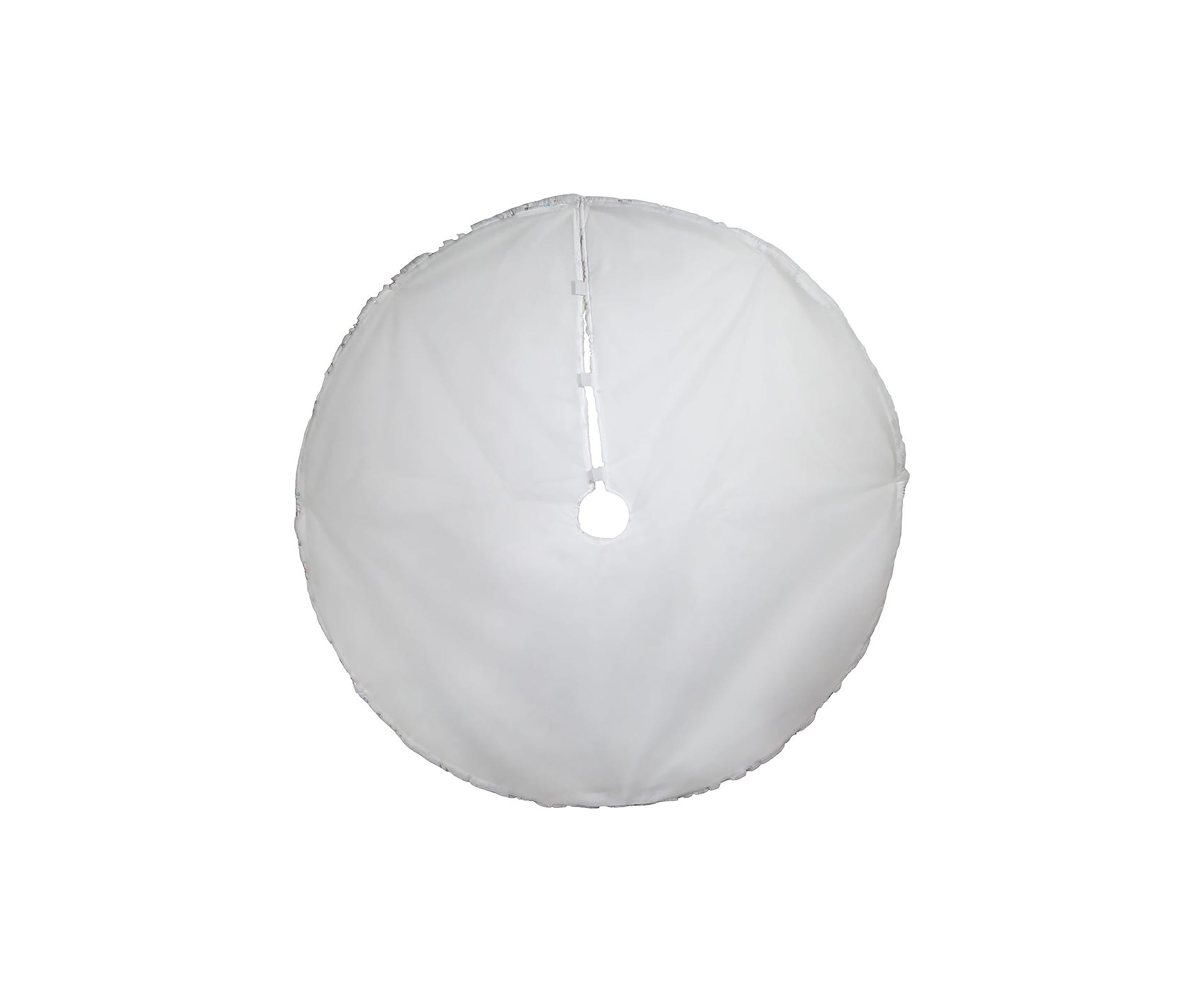 48-Inch White Tree Skirt with Snowflake Border