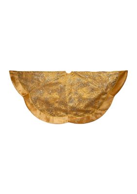 Kurt S. Adler 60-Inch Gold Velvet and Glitter Tree Skirt