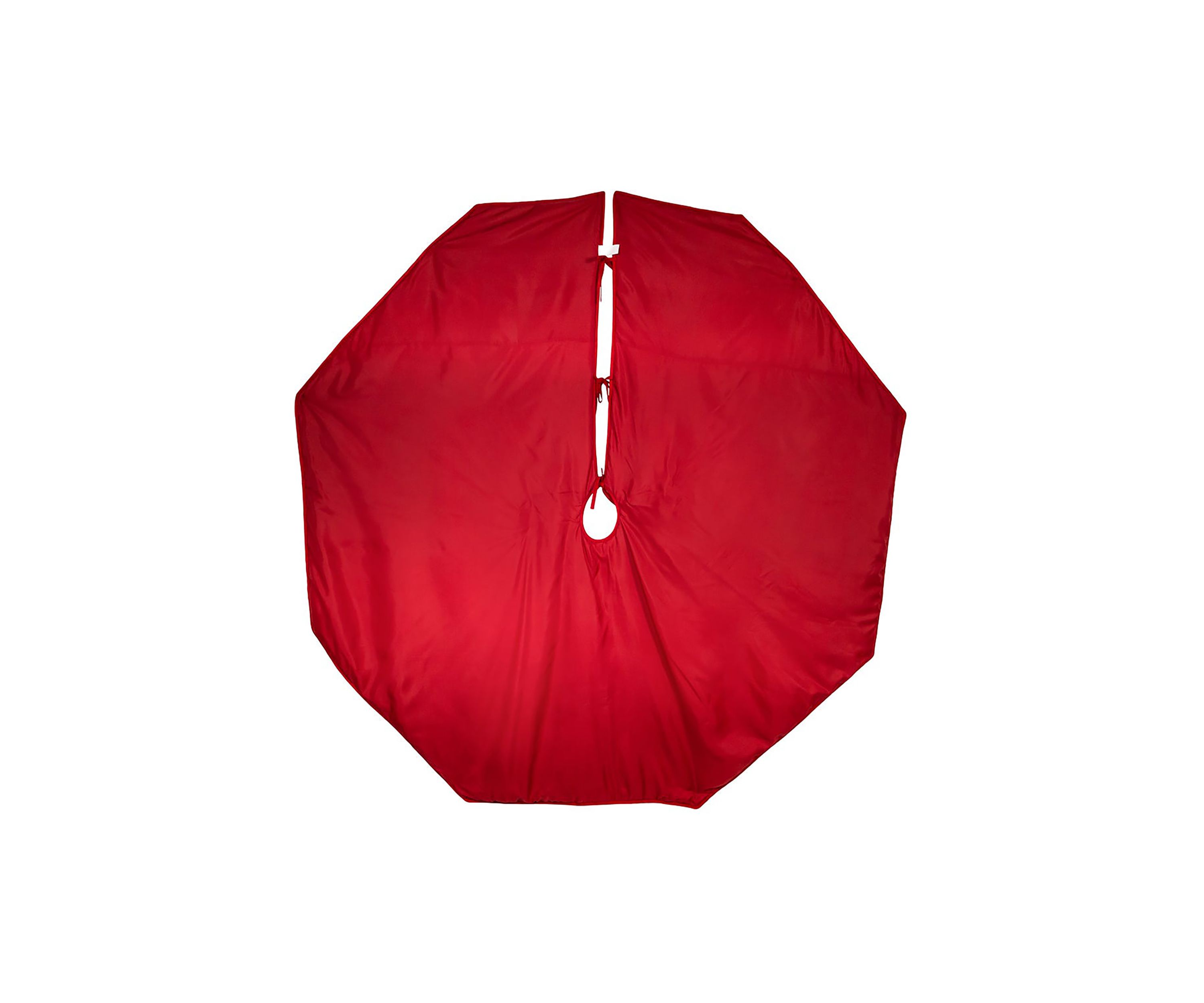 72-Inch Red and Green Gathered Border Tree Skirt