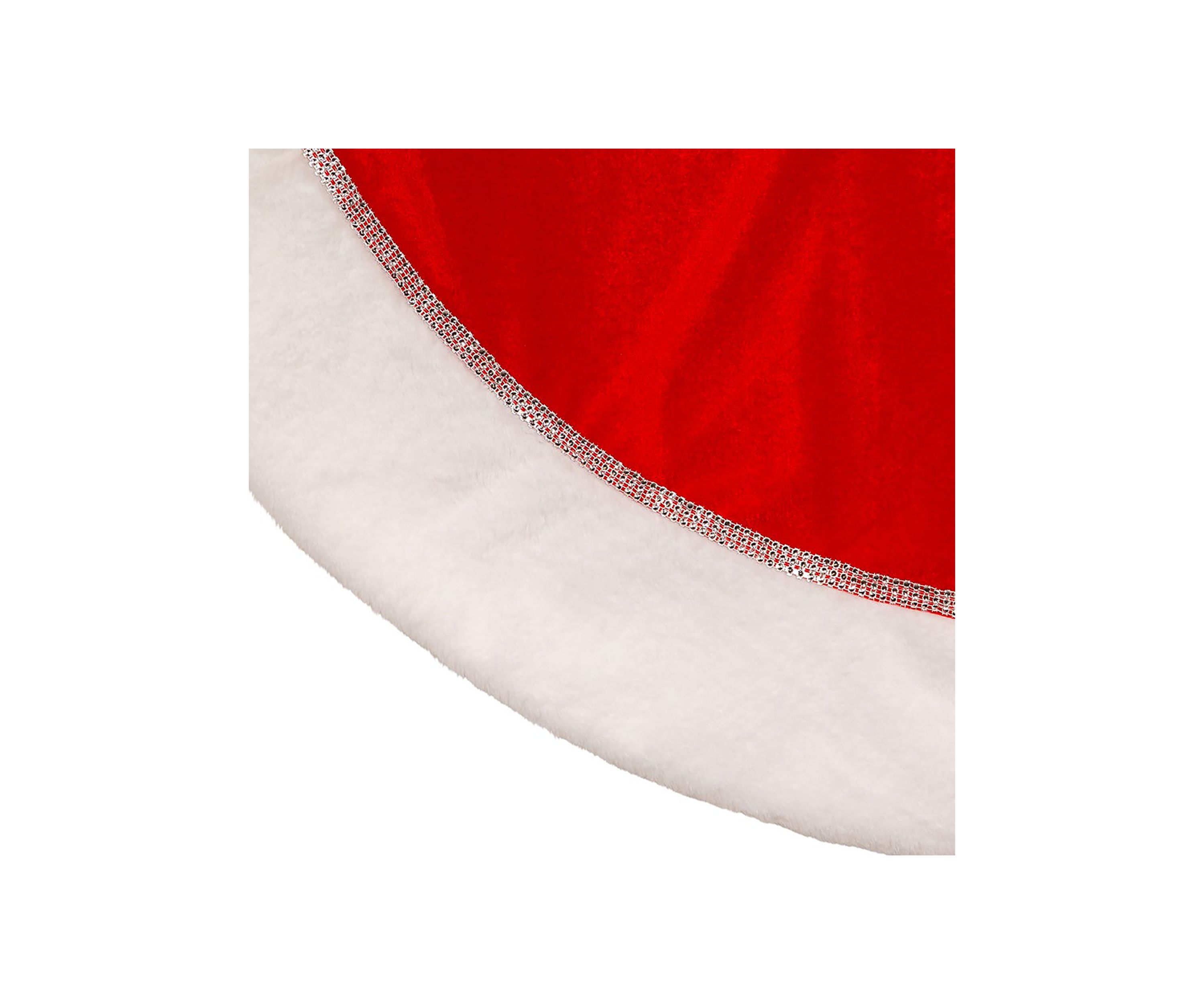 48-Inch Traditional Red with White Border Tree Skirt