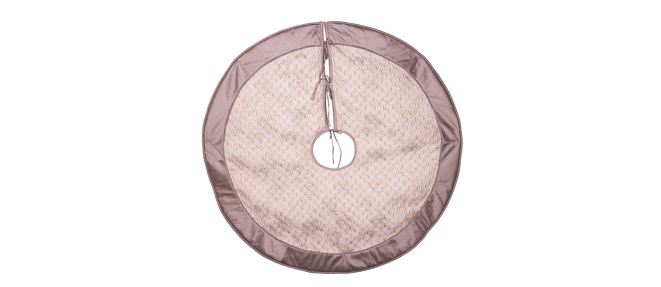 Kurt Adler 48-Inch Diamond Jacquard With Gray Dupion Border Tree Skirt