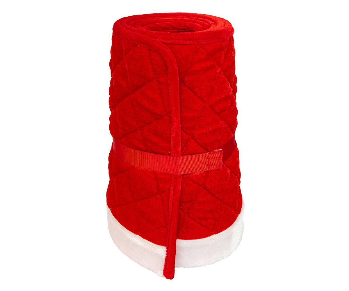 12 by 28-Inch Quilted Red Velvet Tree Collar