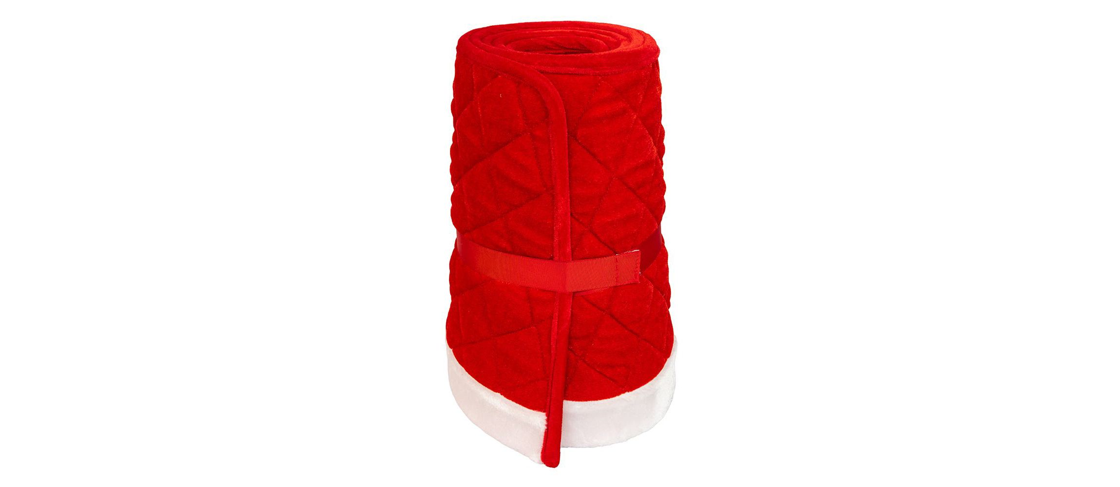 12 by 28-Inch Quilted Red Velvet Tree Collar