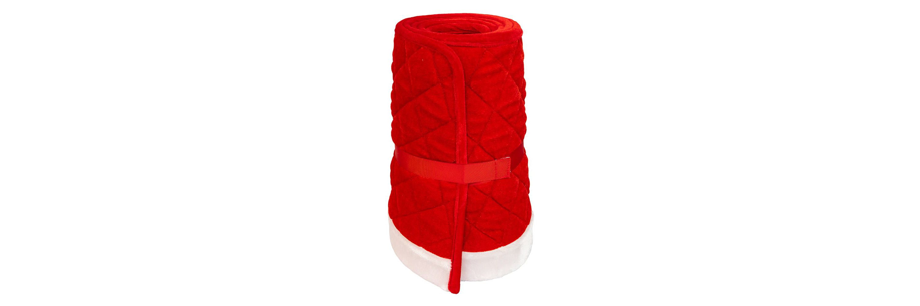 12 by 28-Inch Quilted Red Velvet Tree Collar