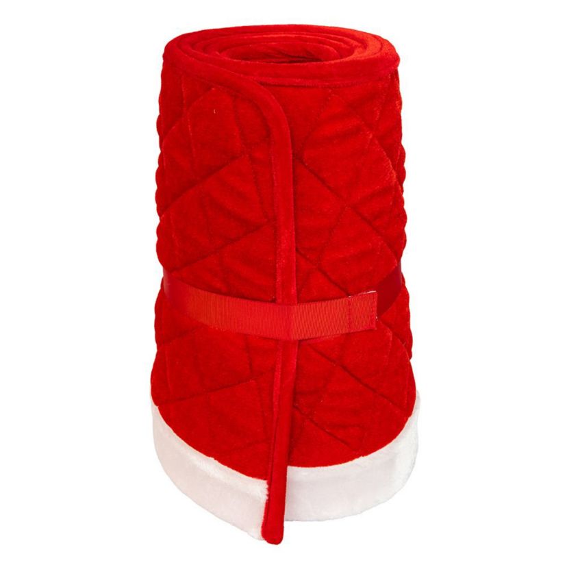 12 by 28-Inch Quilted Red Velvet Tree Collar