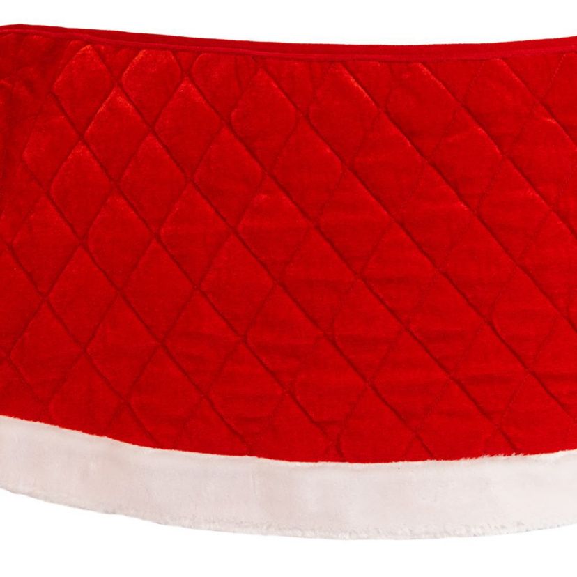 12 by 28-Inch Quilted Red Velvet Tree Collar