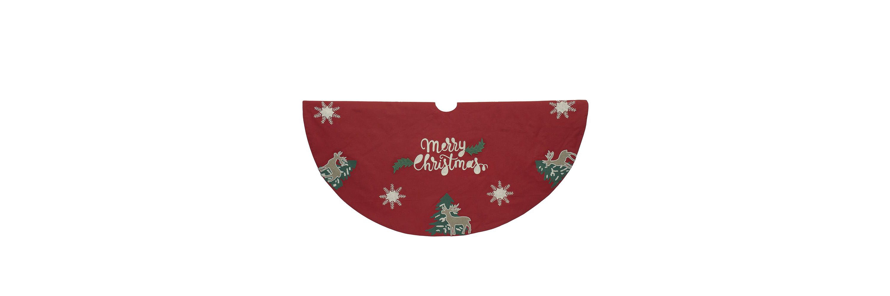 50-Inch Reindeer Applique Tree Skirt