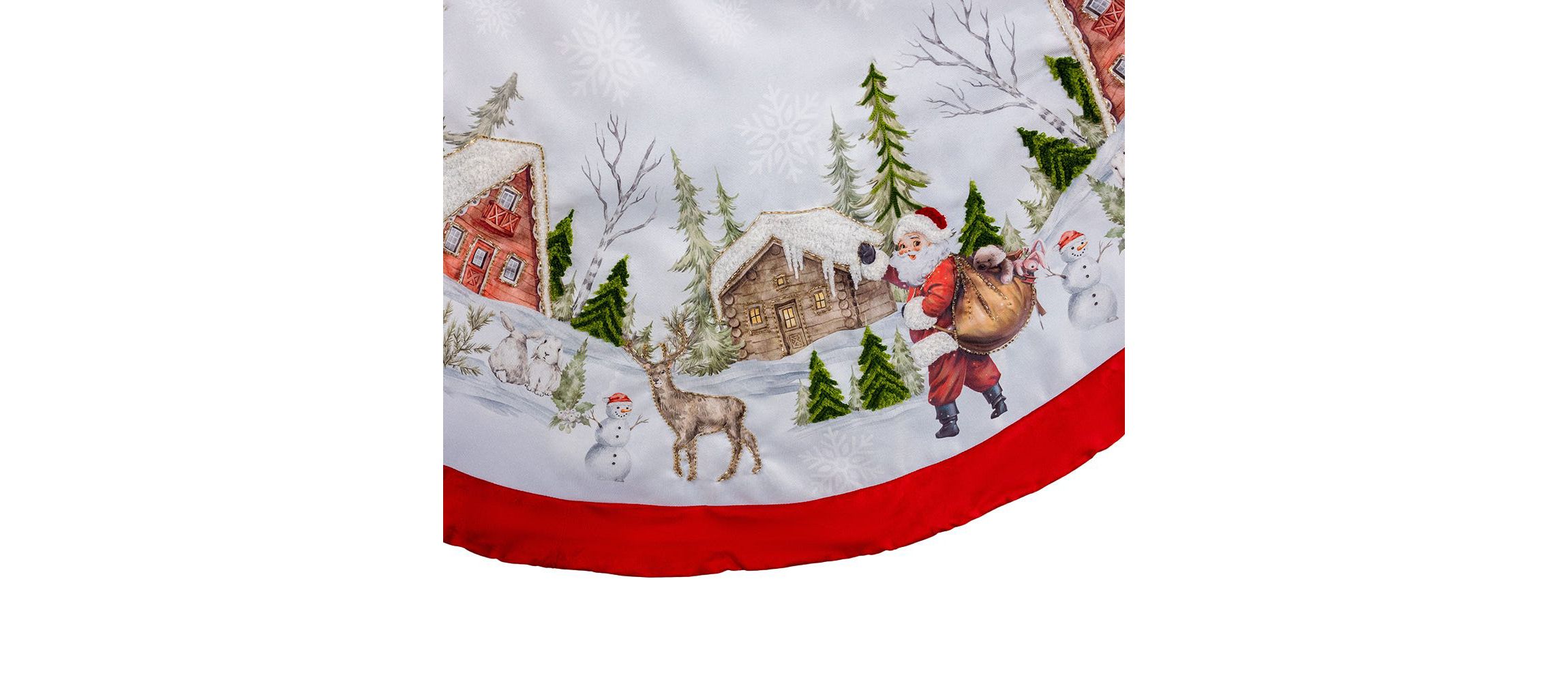 48-Inch Velvet Beaded Embroidered Tree Skirt
