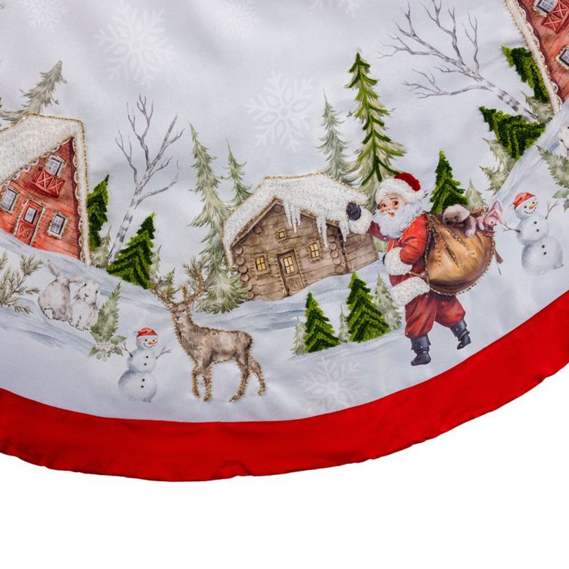 48-Inch Velvet Beaded Embroidered Tree Skirt