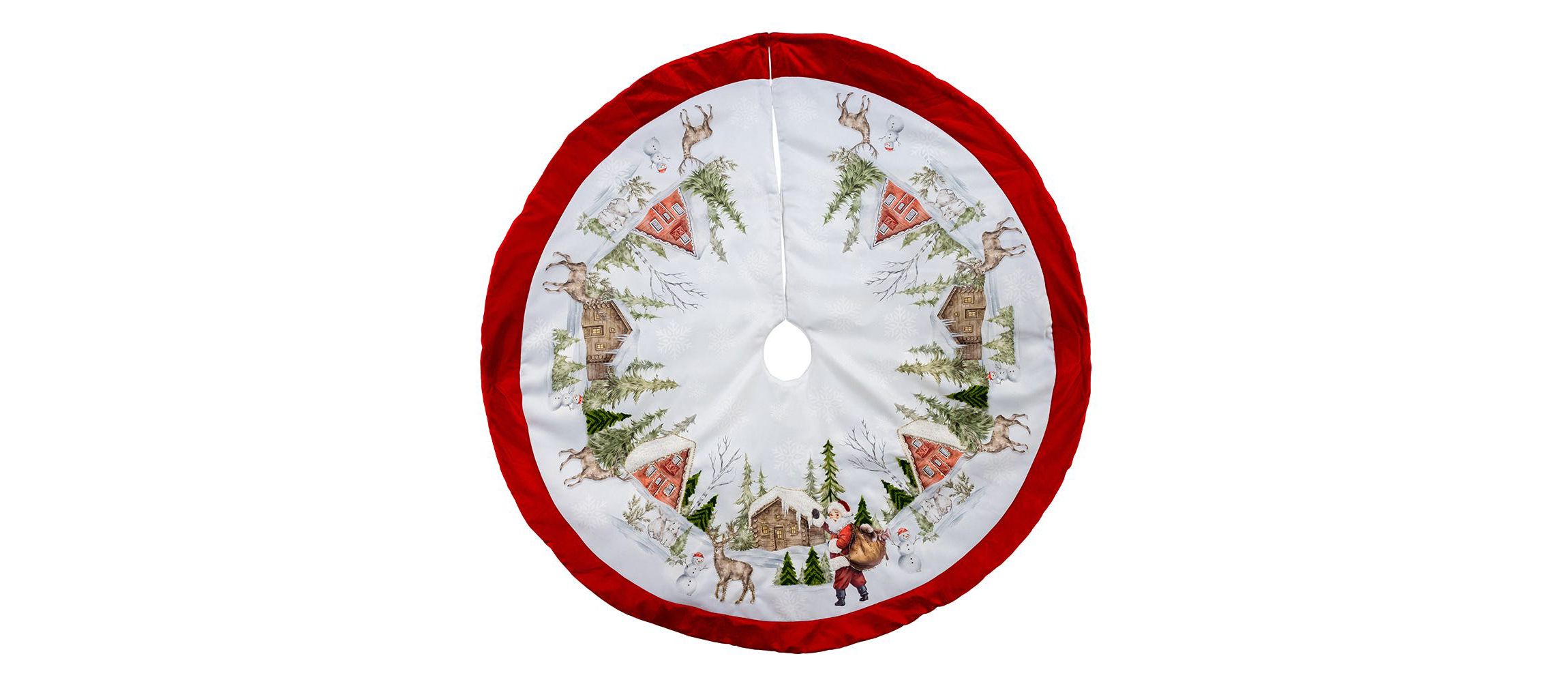 48-Inch Velvet Beaded Embroidered Tree Skirt