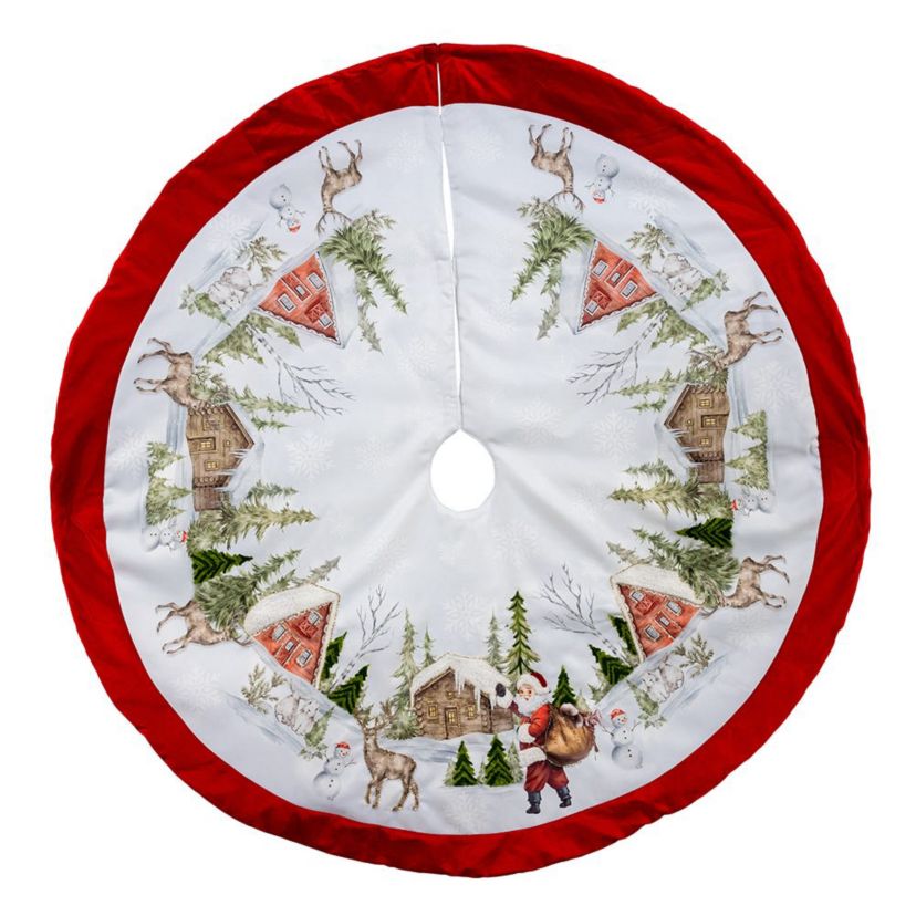48-Inch Velvet Beaded Embroidered Tree Skirt
