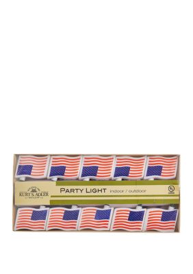UL 10-Light USA Flag Light Set