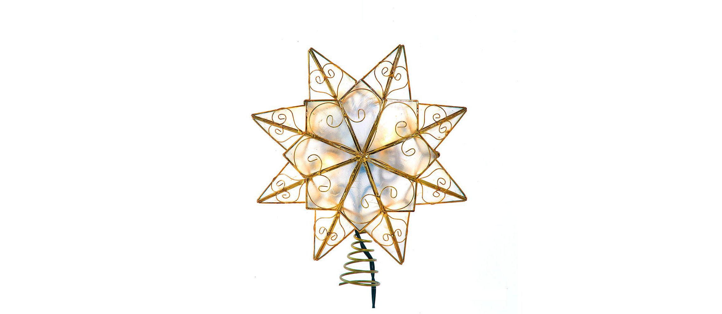 10-Light LED Capiz with Scroll Accents Star Tree Topper