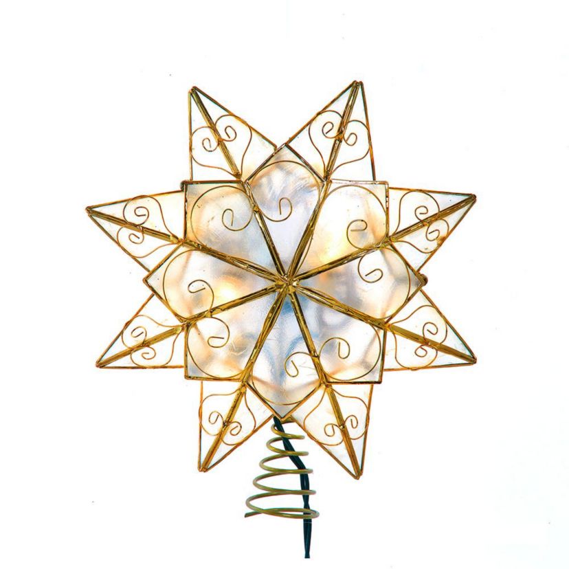 10-Light LED Capiz with Scroll Accents Star Tree Topper