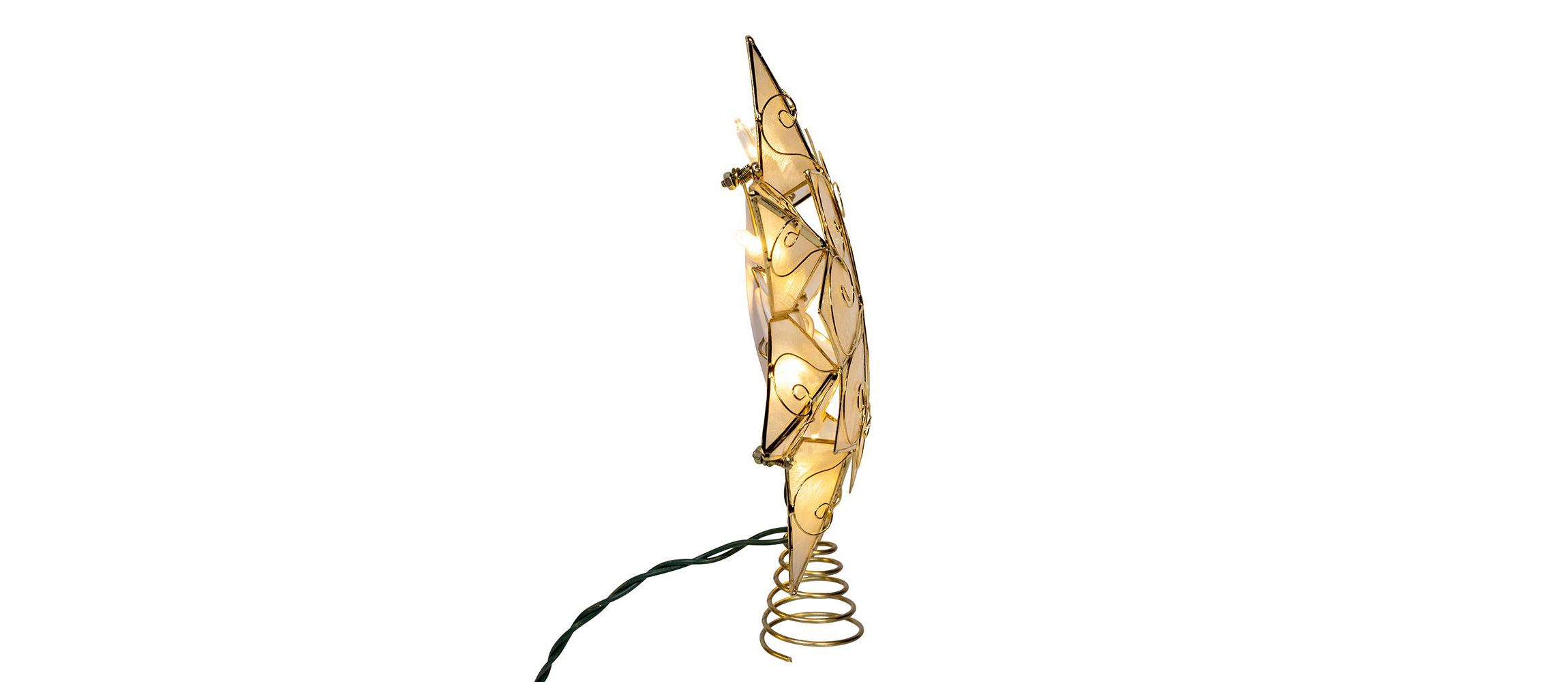 10-Light LED Capiz with Scroll Accents Star Tree Topper