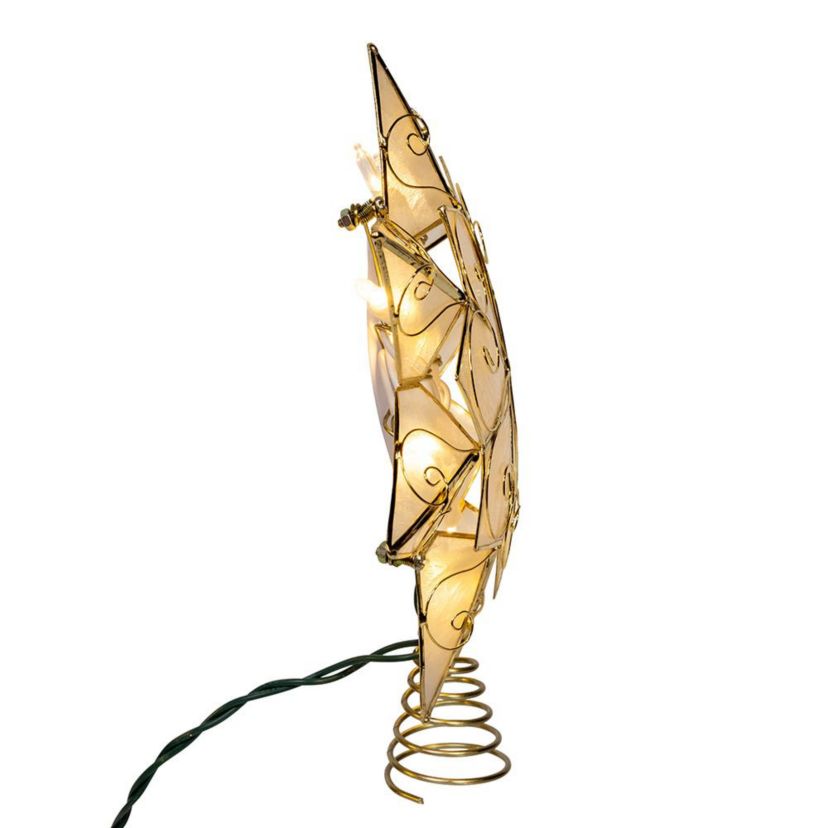 10-Light LED Capiz with Scroll Accents Star Tree Topper