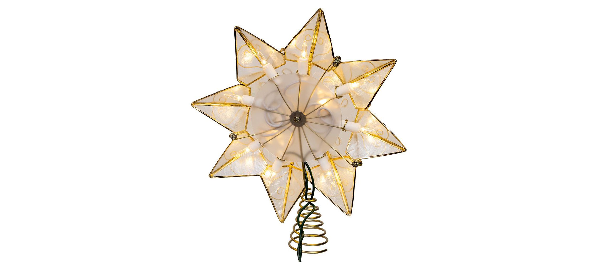 10-Light LED Capiz with Scroll Accents Star Tree Topper