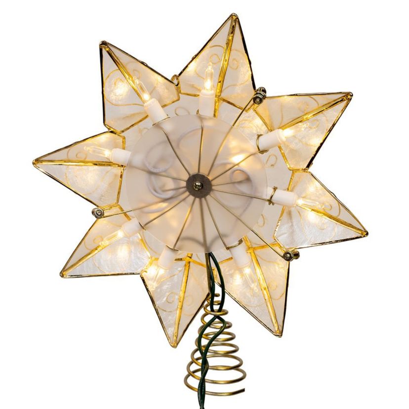 10-Light LED Capiz with Scroll Accents Star Tree Topper