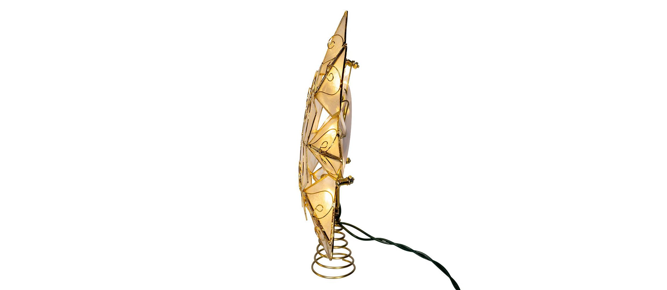10-Light LED Capiz with Scroll Accents Star Tree Topper