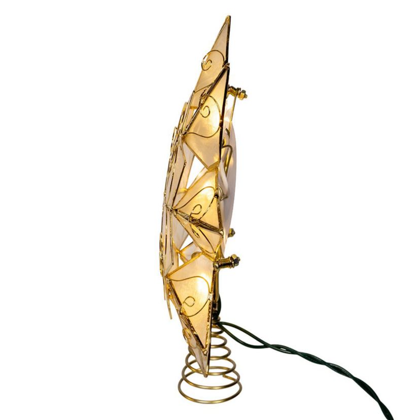 10-Light LED Capiz with Scroll Accents Star Tree Topper