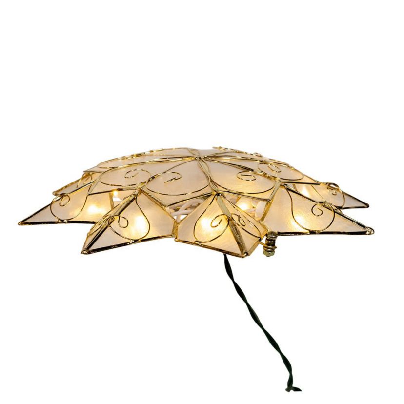 10-Light LED Capiz with Scroll Accents Star Tree Topper