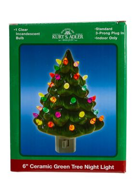 6-Inch Ceramic Green Tree Night Light